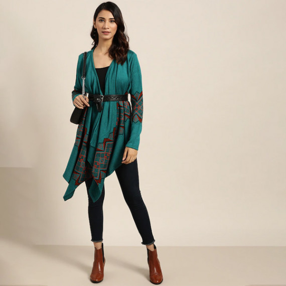 https://www.goldensgrove.in/products/women-teal-green-black-geometric-patterned-longline-waterfall-shrug