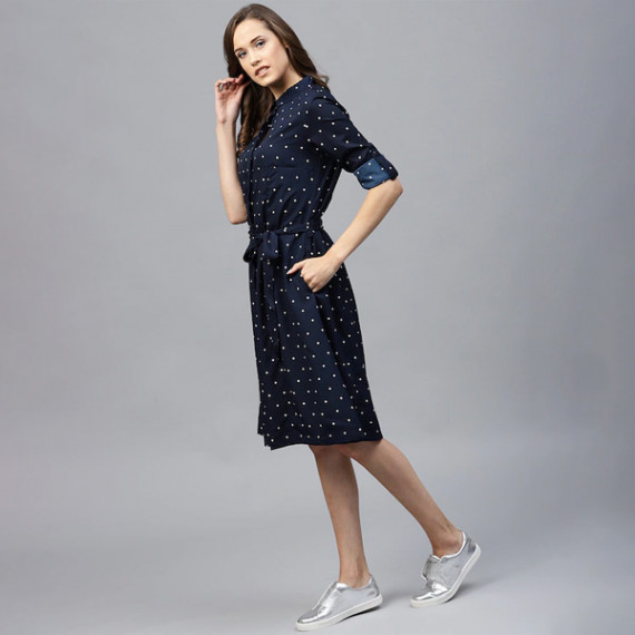 https://www.goldensgrove.in/products/navy-blue-polka-dots-printed-shirt-dress