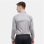 Men Grey Horizontal Stripes Striped Cotton Formal Shirt