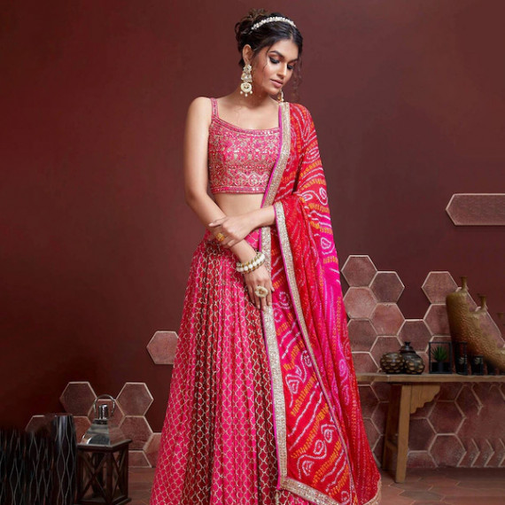https://www.goldensgrove.in/products/pink-white-embellished-thread-work-semi-stitched-lehenga-unstitched-blouse-with-dupatta