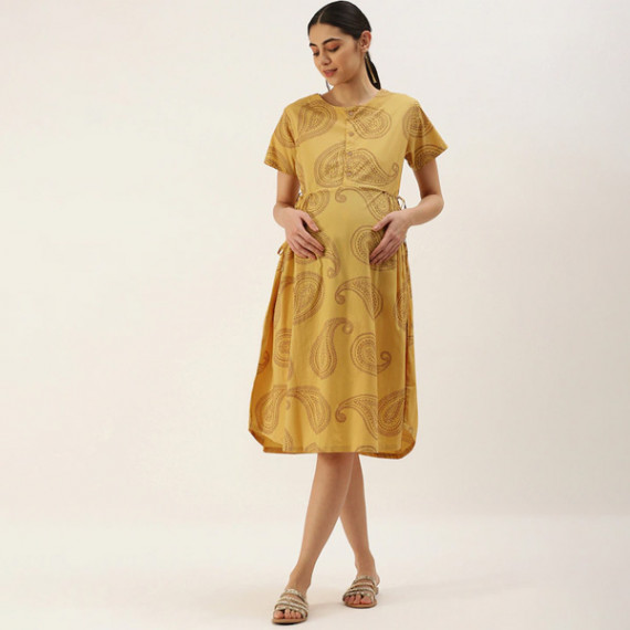 https://www.goldensgrove.in/products/pure-cotton-ethnic-motifs-printed-maternity-a-line-dress
