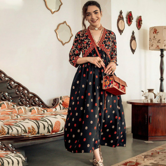 https://www.goldensgrove.in/products/black-orange-ethnic-motifs-printed-maxi-dress