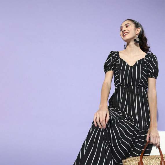 https://www.goldensgrove.in/products/black-white-striped-crepe-maxi-dress
