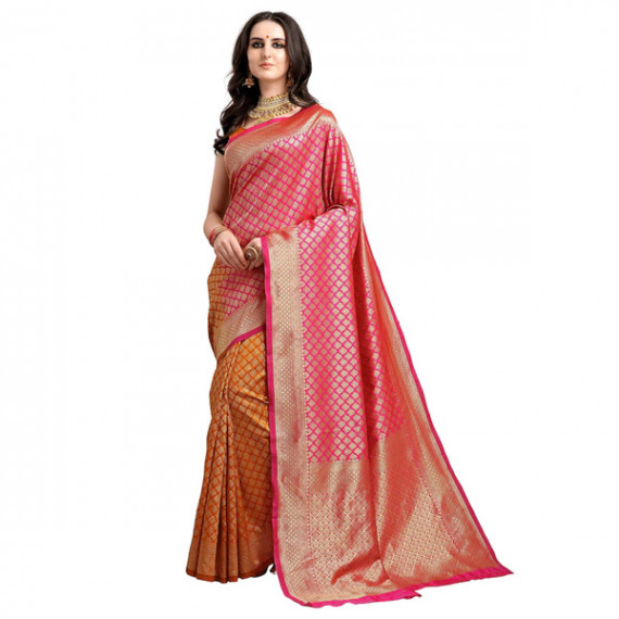 https://www.goldensgrove.in/products/pink-mustard-yellow-ethnic-motifs-woven-design-half-half-kanjeevaram-saree
