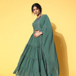 Gorgeous Green Embroidered Ready to Wear Lehenga Choli with Dupatta
